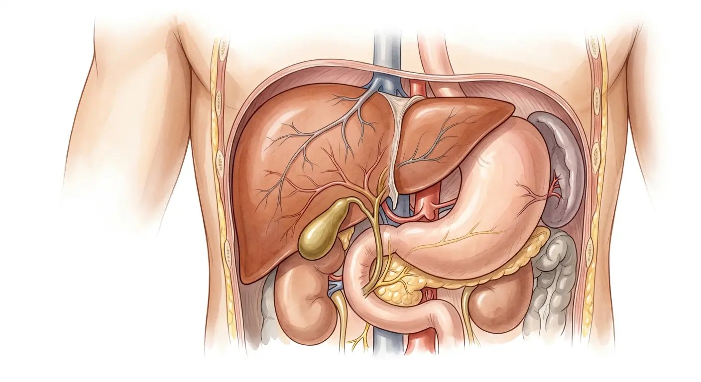 The human liver – anatomical illustration