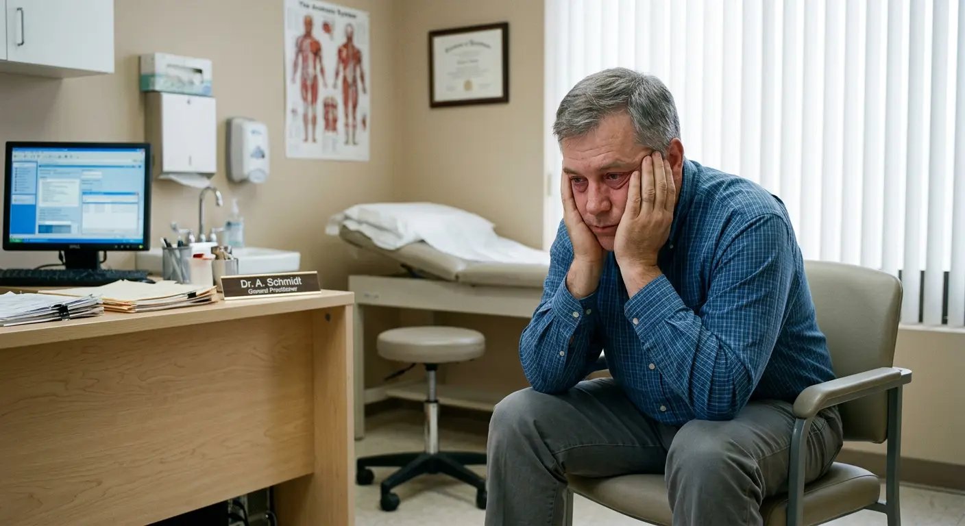 Patient discussing liver values with doctor
